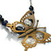 Rare Monet Beaded One of a Kind Chain Butterfly Recycled Vintage Antique Spring Summer Necklace