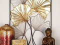#shopping #giftideas Iron Distressed #Gold and #Silver Fanned Leaves Framed #WallDecor…