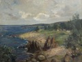 Bianca Wallin, Coastal landscape with rocks in Arild, Scania, 1946
