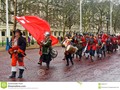 Some of the members of the Civil War Society march down the Mall to Horseguards #banner #battle