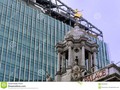 New building encroaching on the roof of Victoria Palace Theatre in West End, London, #architecture #blocks #britain