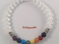 Chakra Eight Stone White Jade Beaded Stretch Bracelet Gift via Etsy#pottiteam