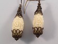 Ivory Carved Acrylic Beaded Earrings Gift for Her Bridal via Etsy#pottiteam
