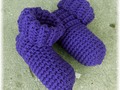 Slipper Bed Socks Booties Dark Purple Crochet Choose Size via Etsy
