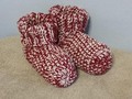 Crochet Slipper Socks Booties Maroon White Mix Size 9 10 via Etsy