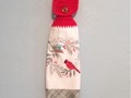 Excited to share the latest addition to my #etsy shop: Hanging Kitchen Towel Crochet Top Double Cardinal Red Bird C…