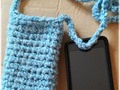 Cross Body Cell Phone / Water Bottle Pouch iPhone Sling Carrier Light Blue via Etsy