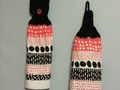 Hanging Kitchen Towel Coral Black White Crochet Top Double Layered Towel Choice of One Loop or Button Top via Etsy