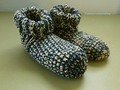 Crochet Slipper Socks Booties Mixed Colors Size 9/10 via Etsy