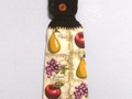 Hanging Kitchen Towel Fruit Crochet Brown Top Double Layered Towel via Etsy