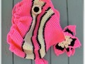 Clown Fish Bag Drawstring Tote Hot Pink via Etsy