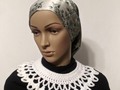 Crocheted RBG Collar Adjustable Ties Neck Wear Cotton via Etsy