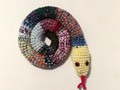 Draft Stopper Snake, Door Snake, Crocheted Multi Colored, Window Sitter, Stuffed Snake- 40 inches via Etsy