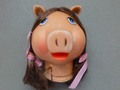 Last One...Large Miss Piggy Inspired Craft Head Full Head Doll Craft Supply Vintage 4 Inches Girl Pig via Etsy