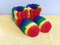 Crochet Slipper Socks Booties Rainbow Size 9/10 via Etsy