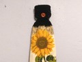 Kitchen Towel Double Layered Crocheted Button Top for Hanging Sunflower Choice of Top Color via Etsy