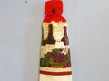 Crochet Top Hanging Kitchen Towel Wine Bottles and Grapes via Etsy