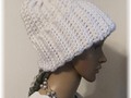 Crochet Winter Hat Warm White Fold Up Brim via Etsy