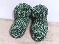 Crochet Slipper Bed Socks Booties Greens Mix Size 9 10 via Etsy