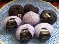 Destash Feza Opulent Yarn Discontinued Colorways 201 and 209 Lavender and Black via Etsy