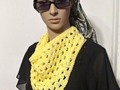 Crochet Bandana / Headscarf Openwork Pattern Cotton with Ties Yellow via Etsy Shop my sale…