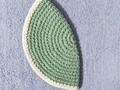 Crocheted Yarmulke Kippot Kippah Frik Cotton Light Green with White Trim 8 inches via Etsy