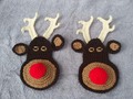 Large Red Nose Reindeer Crochet Applique, Embellishment. One via Etsy