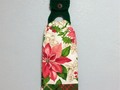 Full Size Kitchen Towel with Removable Crochet Towel Holder Holiday Poinsettia via Etsy