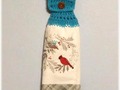 Hanging Kitchen Towel Crochet Top Double Cardinal Red Bird Choose Style via Etsy