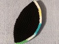 Yarmulke Kippot Kippah Frik Crocheted Cotton Black and Olive Green White Yellow Blue Mixed Trim 7 inches via Etsy