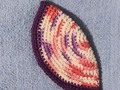 Crocheted Yarmulke Kippot Kippah Frik Cotton Mixed Colors with Purple Trim 8 inches via Etsy