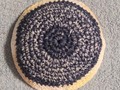 Sale-----Yarmulke Kippot Kippah Frik Crocheted Cotton White Blue Denim Splash Tan White Trim 6.5 inches via Etsy