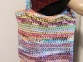 Sale Ends Soon- Large Tote Bag Market Bag Shopping Bag Mixed Colors Cotton via Etsy