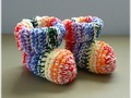 Slipper Socks/ Booties - Rainbow & White Size 6/7 via Etsy