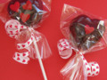 Cherry Valentine Chocolate Heart  Pops