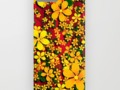 Orange & Yellow Flowers on Red iPhone & iPod Case by #Gravityx9 | #Society6  