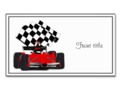 Red Race Car with Checkered Flag Business Card #sports4you #gravityx9 -