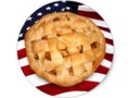 American Pie (Apple Pie with American Flag) Classic Round Sticker #gravityx9 -