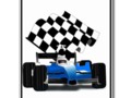 VROOM VROOM! Blue Race Car with Checkered Flag Postcard #Gravityx9 #Zazzle #formula1 -