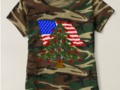 - #ChristmasinJuly ! Green #Camouflage Christmas Tree With American Flag Shirt by #Camouflage4you