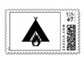 Campfire and Tent Symbol Stamp #CustomsPostage -