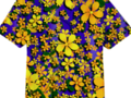 YELLOW AND ORANGE #FLOWERS ON BLUE PRINT ALL OVER SHIRT at #PrintAllOverMe by #Gravityx9 #PAOM -