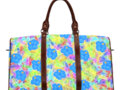 Pretty Blue Hawaiian Flowers Pattern Waterproof Travel Bag #ArtsAdd #Gravityx9 -