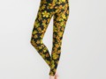 Orange & Yellow Flowers on Black #Fashion Leggings by #Gravityx9 | #Society6 -