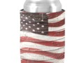 Painted American Flag on Rustic Wood Texture Can Cooler by #RedWhiteAndBlue1 #Gravityx9 -