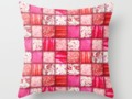 Faux Pink #Patchwork #Quilting Pillow by #gravityx9 #Society6 #homeDecor -