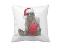 Christmas Santa Raccoon Bandit Throw Pillow