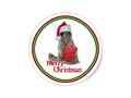 Christmas Bandit Raccoon with Present Classic Round Sticker