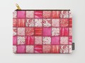 Faux Patchwork Quilting - Pink and Red Carry-All Pouch by #Gravityx9. Worldwide shipping available at #Society6 -