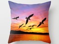#Seagull Sunset Throw Pillow by #Gravityx9 #Society6